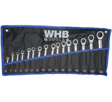 Combination Wrench with a ratchet 16pcs (6-19+22+24 mm), WHB (4400-16)