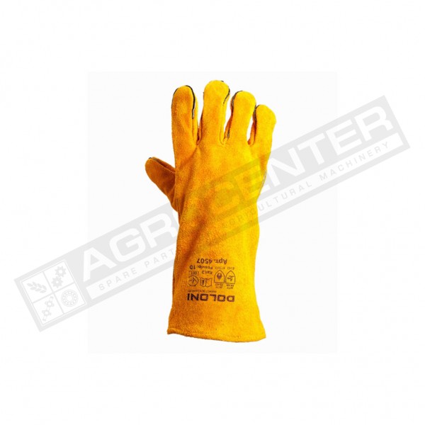 "Doloni" welding gloves with lining, yellow size 10 (4507)